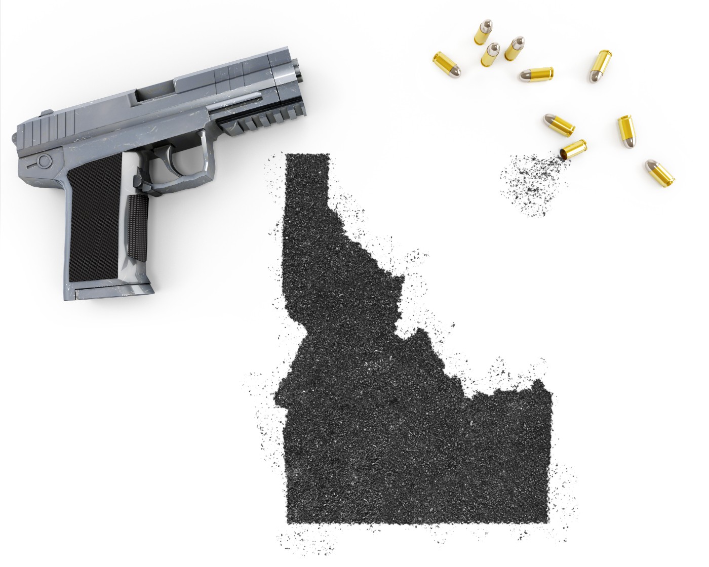 gun with powder shaped like idaho